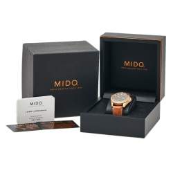 مملوكة مسبقًا Mido Green Rose Gold PVD Stainless Steel Leather Ocean Star M026.430.36.091.00 Men's Wristwatch 42.5 mm