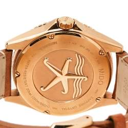 مملوكة مسبقًا Mido Green Rose Gold PVD Stainless Steel Leather Ocean Star M026.430.36.091.00 Men's Wristwatch 42.5 mm