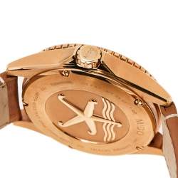 مملوكة مسبقًا Mido Green Rose Gold PVD Stainless Steel Leather Ocean Star M026.430.36.091.00 Men's Wristwatch 42.5 mm