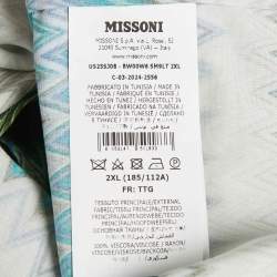 Pre Owned Missoni Green Zig Zag Print Crepe Short Sleeve Shirt XXL
