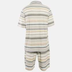 مملوكة مسبقًا Missoni Multicolor Zig-Zag Knit Shirt & Short Set XXL