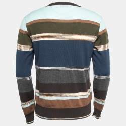 Missoni Sport Multicolor Patterned Wool Knit V-Neck Sweater L