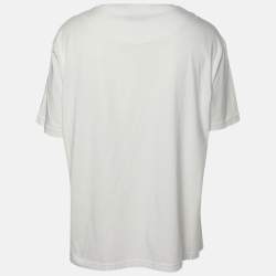 Pre Owned Missoni White Cotton Logo Embroidered T-Shirt XL