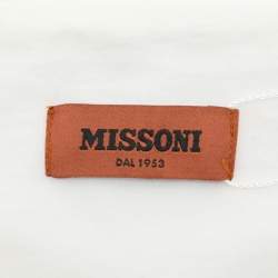 Pre Owned Missoni White Cotton Logo Embroidered T-Shirt XL