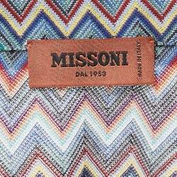 Pre Owned Missoni Multicolor Chevron Knit Short Sleeve Shirt L