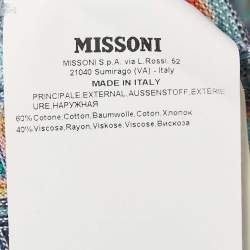 Pre Owned Missoni Multicolor Chevron Knit Short Sleeve Shirt L