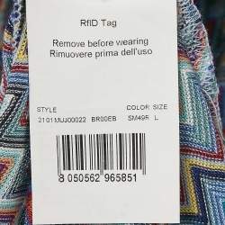 Pre Owned Missoni Multicolor Chevron Knit Short Sleeve Shirt L