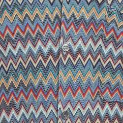 Pre Owned Missoni Multicolor Chevron Knit Short Sleeve Shirt L