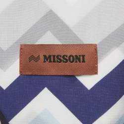 Pre Owned Missoni White Zig Zag Print Crepe Short Sleeve Bowling T-Shirt XXL 