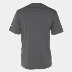 Pre Owned Missoni Grey/White Zig Zag Print Jersey T-Shirt M