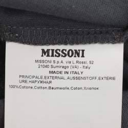 Pre Owned Missoni Grey/White Zig Zag Print Jersey T-Shirt M