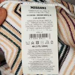 Pre Owned تي شيرت بولو ميزوني قطن أبيض شيفرون مقاس متوسط