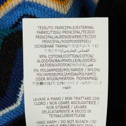 Pre Owned تي شيرت بولو ميزوني تريكو زجزاج أسود/أزرق كبير