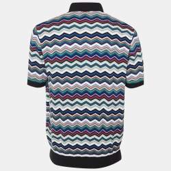 Pre Owned تي شيرت بولو ميسوني كروهات متعدد الألوان محبوك مقاس كبير (لارج)