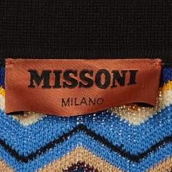 مملوكة مسبقًا تي شيرت بولو ميزوني تريكو نمط شيفرون أسود كبير