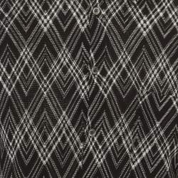 Pre Owned Missoni Monochrome Geometric Pattern Knit Long Sleeve Shirt S 