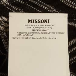 Pre Owned Missoni Monochrome Geometric Pattern Knit Long Sleeve Shirt S 
