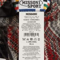 Pre Owned Missoni Sport Multicolor Knit Zip Up Reversible Bomber Jacket L