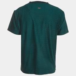 Pre Owned Missoni Green Chevron Jacquard Knit Crewneck T-Shirt L