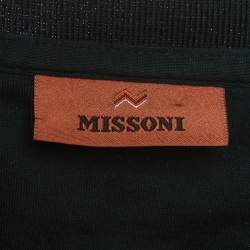 Pre Owned Missoni Green Chevron Jacquard Knit Crewneck T-Shirt L