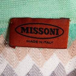 Pre Owned Misson Pastel Chevron Pointelle Knit Polo T-Shirt XXL