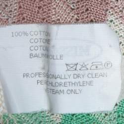 Pre Owned Misson Pastel Chevron Pointelle Knit Polo T-Shirt XXL