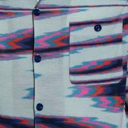 Pre Owned Missoni Limited Edition Multicolor Striped Knit Camp Collar Shirt S