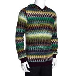 Pre Owned Missoni Multicolor Cotton & Wool Blend Hooded Sweater L