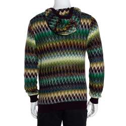 Pre Owned Missoni Multicolor Cotton & Wool Blend Hooded Sweater L