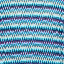 مملوكة مسبقًا تي شيرت ميزوني قطن أزرق شيفرون برقبة مستديرة مقاس كبير جدًا - إكس لارج