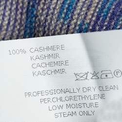 مملوكة مسبقًا Missoni Blue Striped Cashmere Knit Button Front Cardigan 3XL