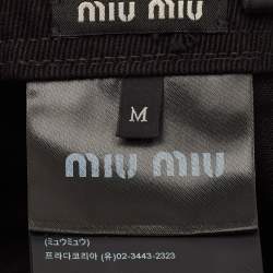 Miu Miu Black Logo Embroidered Denim Baseball Cap M