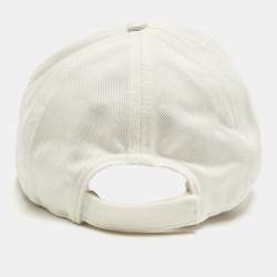 مملوكة مسبقًا Miu Miu White Logo Embroidered Cotton Baseball Cap M