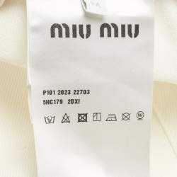 مملوكة مسبقًا Miu Miu White Logo Embroidered Cotton Baseball Cap M