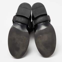 Miu Miu Black Leather Harness Moto Boots Size 40