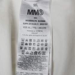 Pre Owned MM6 Maison Margiela White Logo Graphic Jersey T-Shirt XXL