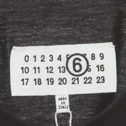 Pre Owned MM6 Maison Margiela Black Logo Graphic Jersey Crew Neck T-Shirt S