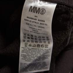 Pre Owned MM6 Maison Margiela Black Logo Graphic Cotton Knit Sweatpants XL