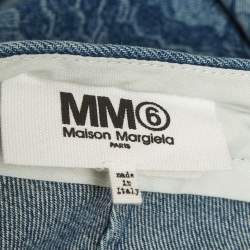 Pre Owned MM6 Maison Margiela Blue Snake Print Denim Jeans M/Waist 33" 