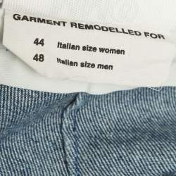 Pre Owned MM6 Maison Margiela Blue Snake Print Denim Jeans M/Waist 33" 