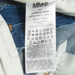 Pre Owned MM6 Maison Margiela Blue Snake Print Denim Jeans M/Waist 33" 
