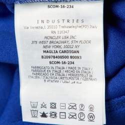 Pre Owned Moncler Grenoble Blue Nylon & Fleece Zip Up Cardigan S