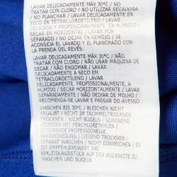 Pre Owned Moncler Grenoble Blue Nylon & Fleece Zip Up Cardigan S