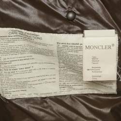 مملوكة مسبقًا جاكيت مونكلير غرينوبل منفوخ بني قديم من النايلون المبطّن مقاس كبير - لارج