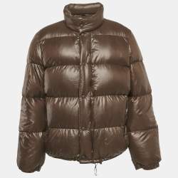مملوكة مسبقًا Moncler Grenoble Vintage Brown Nylon Down Puffer Jacket L