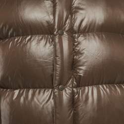 مملوكة مسبقًا جاكيت مونكلير غرينوبل منفوخ بني قديم من النايلون المبطّن مقاس كبير - لارج