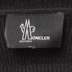 Moncler Grenoble Black Wool Blend Knit Paneled Turtleneck Sweater L