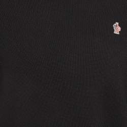 Moncler Grenoble Black Wool Blend Knit Paneled Turtleneck Sweater L