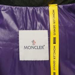 Pre Owned Moncler x Palm Angels Purple/Black Coated Cotton Puffer Vest L