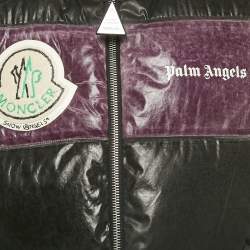 Pre Owned Moncler x Palm Angels Purple/Black Coated Cotton Puffer Vest L